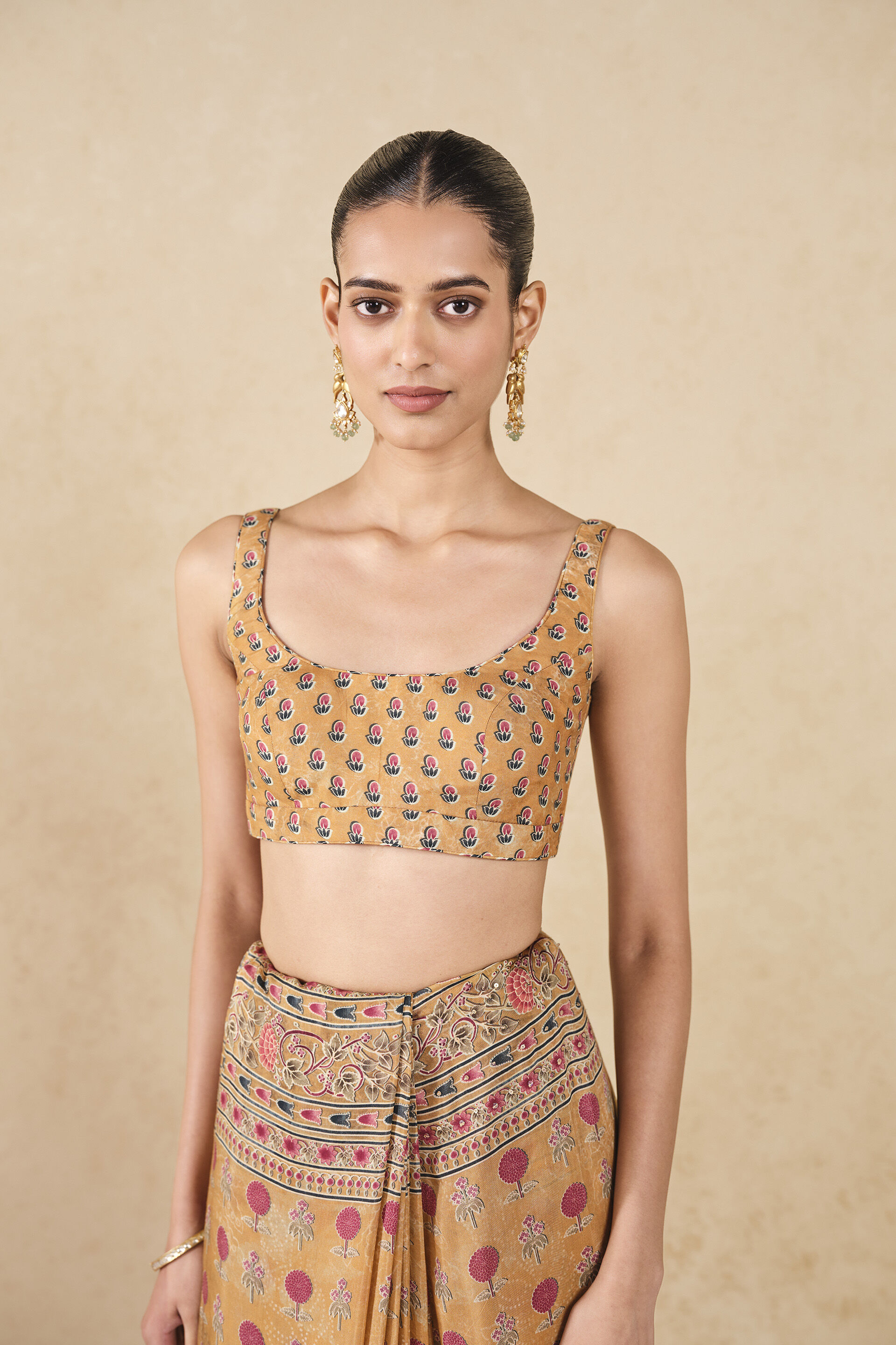 Rue Printed Silk Saree - Yellow, Yellow, image 8